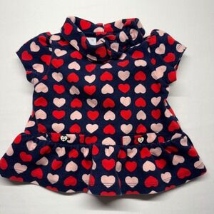 Janie and Jack Heart Peplum Top Sold Out Bow Collar 6-12M